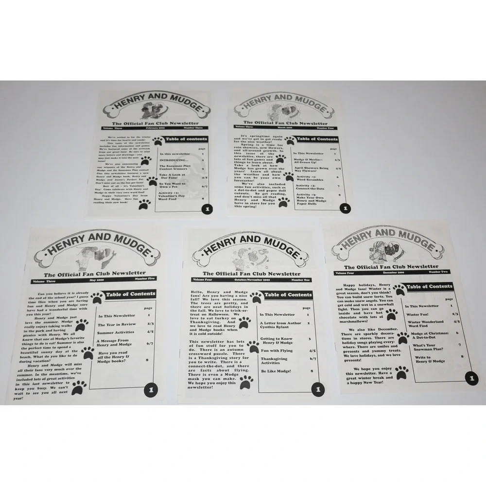 Henry and Mudge Classroom Fan Club Newsletter Activity Lot Vintage